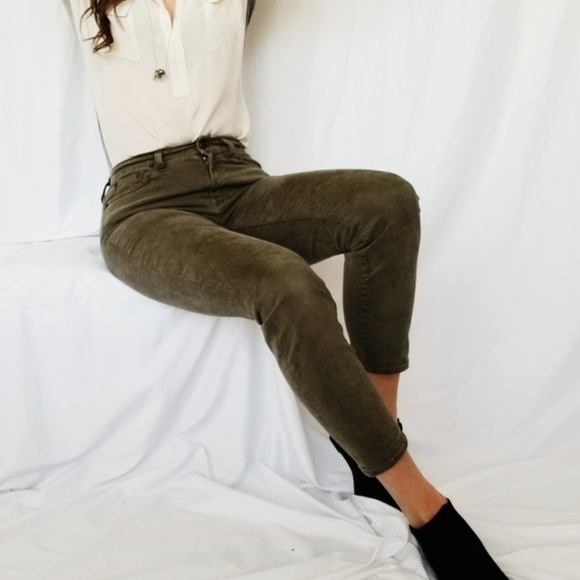 J. Crew Pants - J. Crew olive green toothpick viscose jeans -E2
